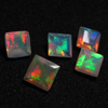 6x6 mm - Square Princess Cut - AAAAAAAAA - Ethiopian Welo Opal Super Sparkle Awesome Amazing Full Colour Fire - 5 pcs